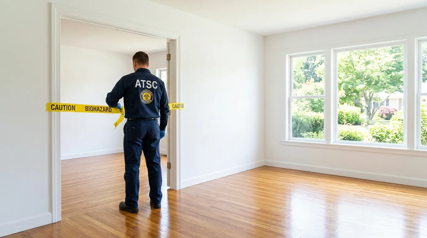 Certified biohazard cleanup crew performing Decomposition Cleanup in Livingston